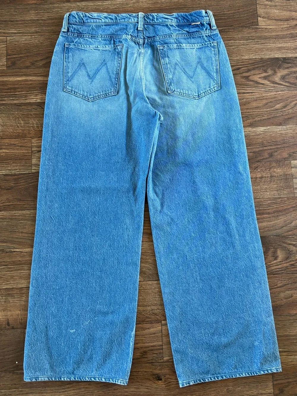 MOTHER The Dodger Button Sneak Wide Leg Jeans in Wipeout 31 Mother Superior